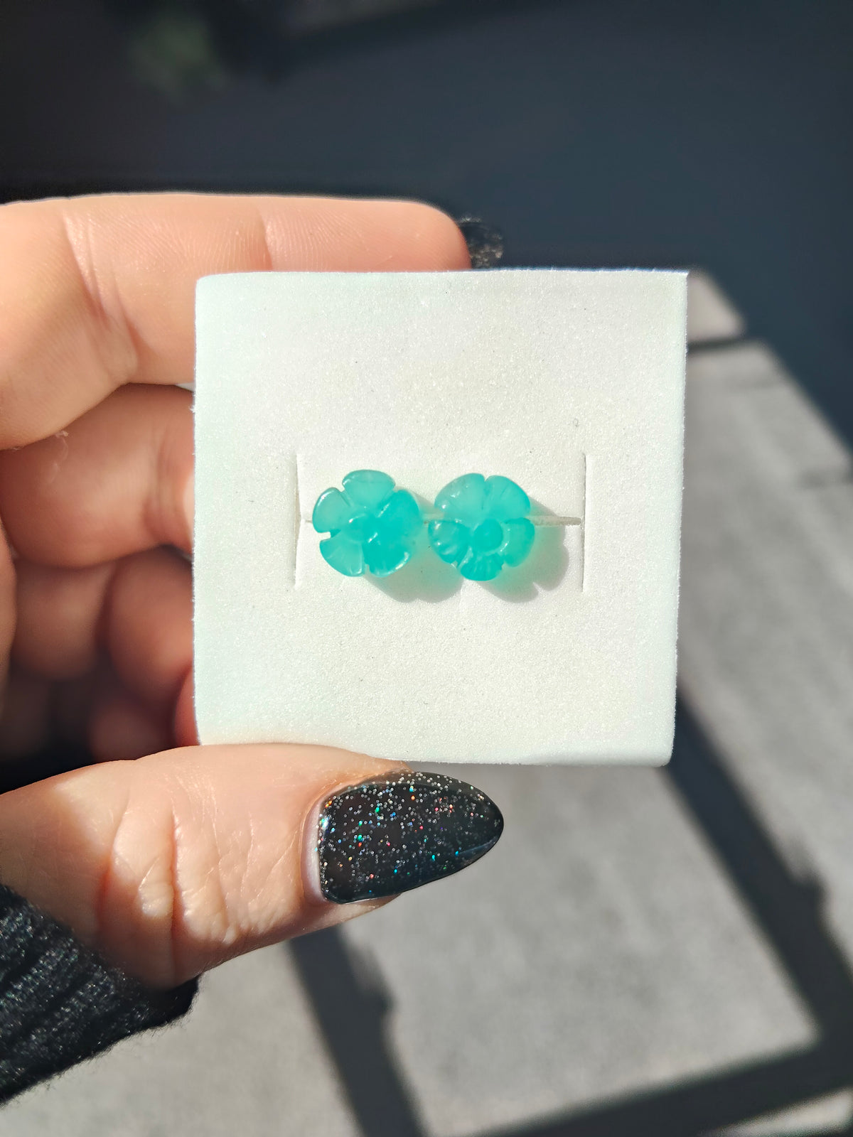 Amazonite Flower Studs