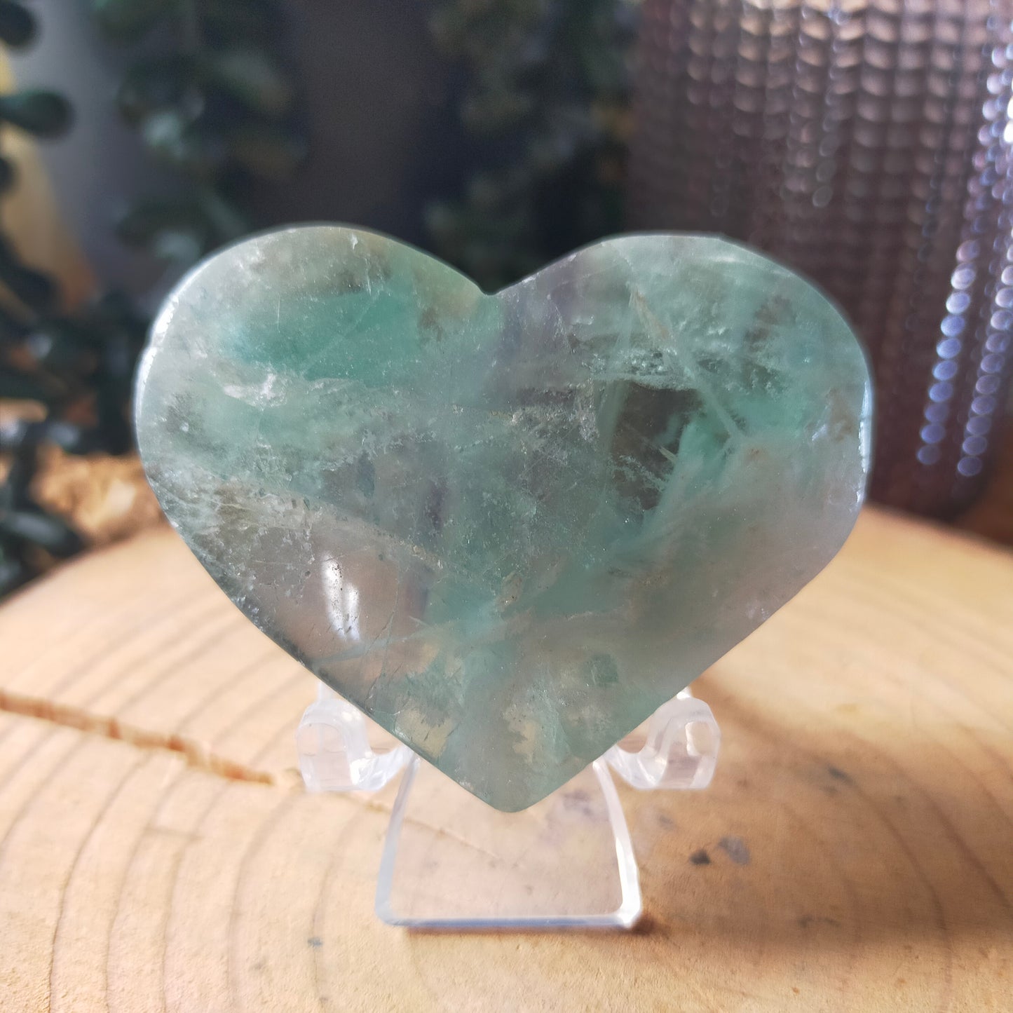 Feather Fluorite Heart