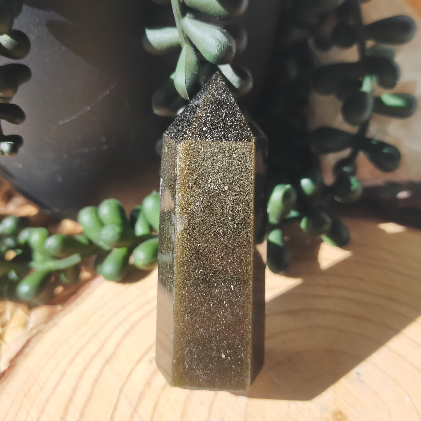 Golden Sheen Obsidian Point