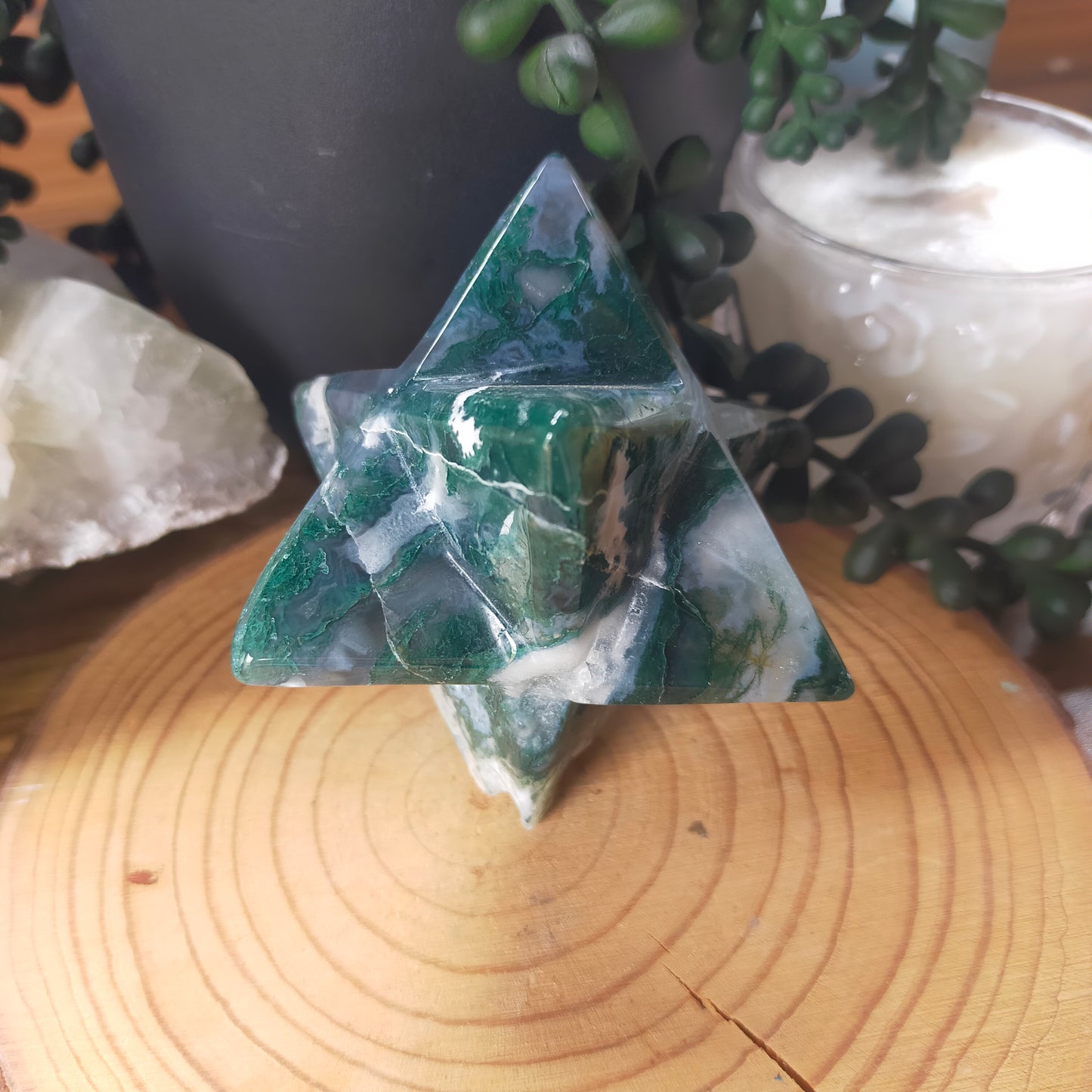Moss Agate Merkaba
