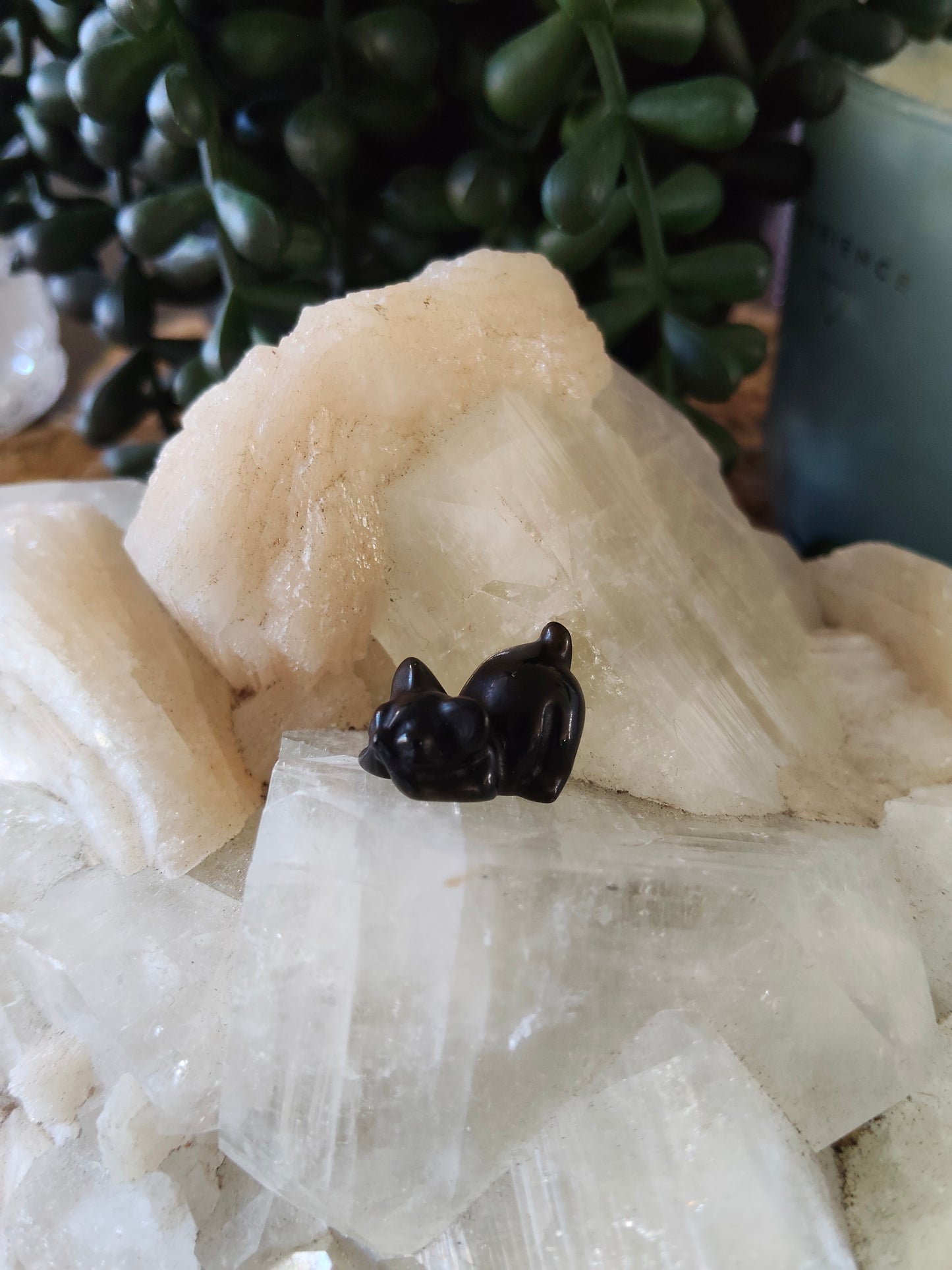 Mini Golden Sheen Obsidian Cats