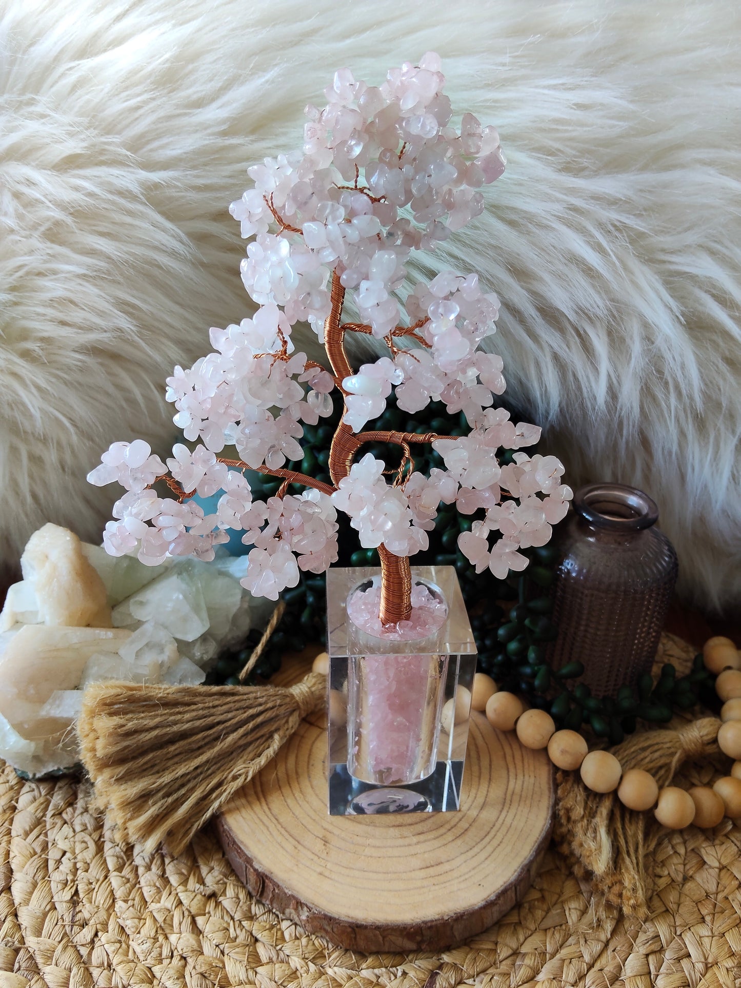 Rose Quartz Chip Tree