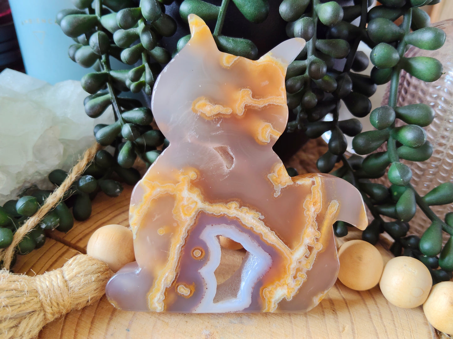 Druzy Agate Cat Silhouette's