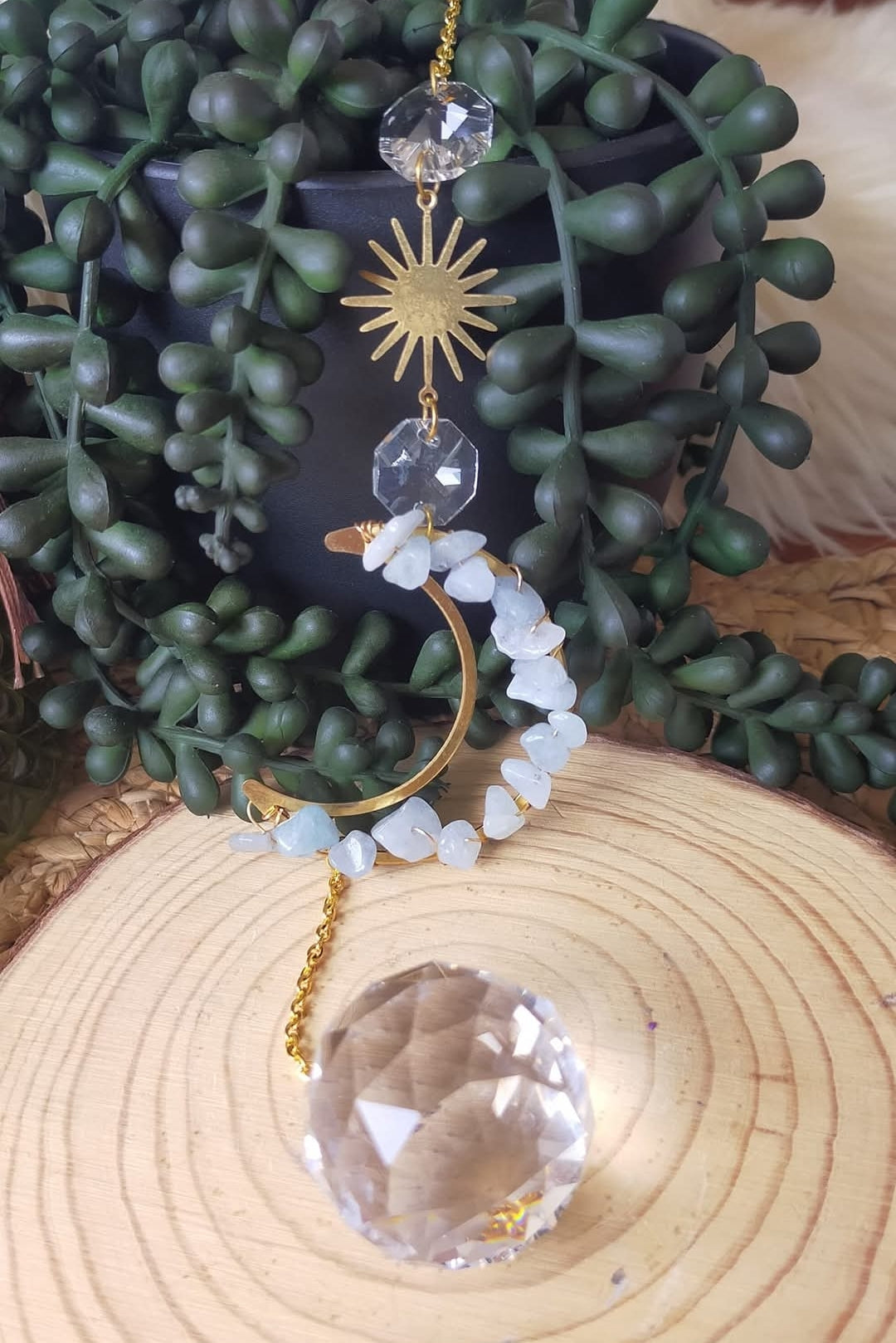 Aquamarine Moon Suncatcher