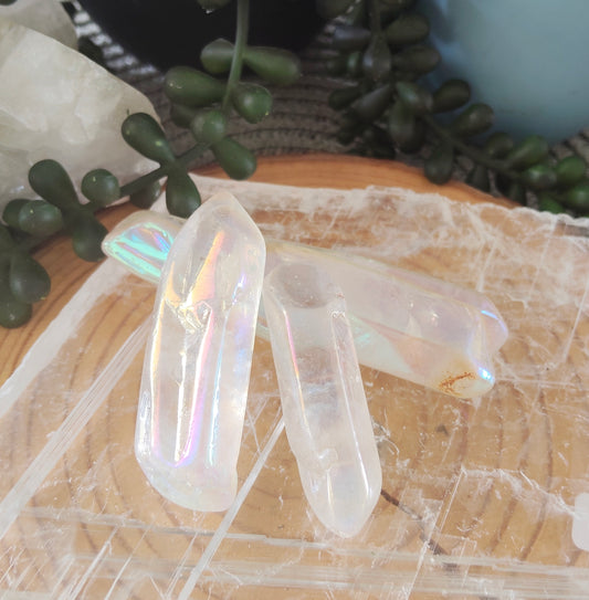 Aura Coated Clear Quartz Points