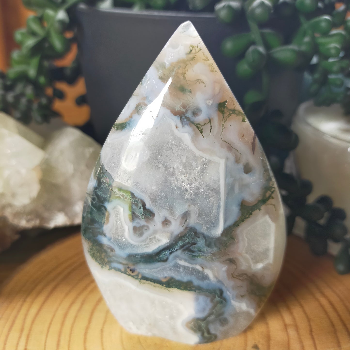 Moss Agate Teardrop