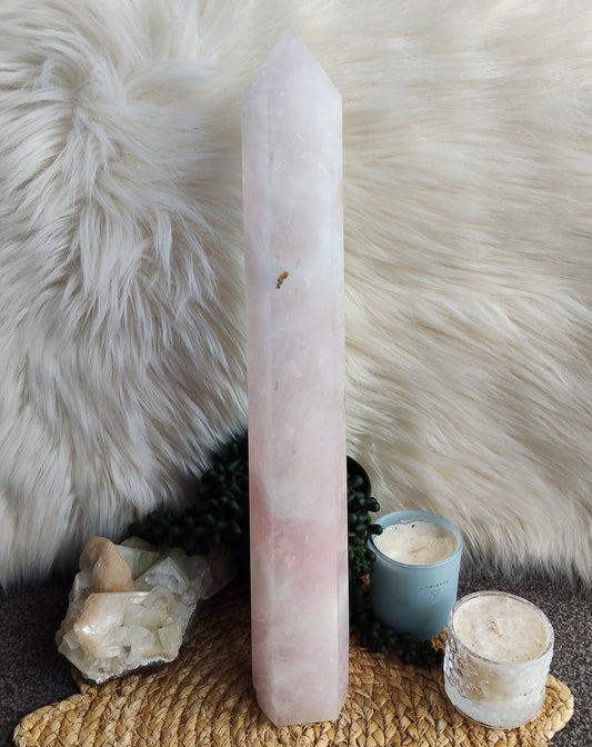 Huge Rose Quartz Tower