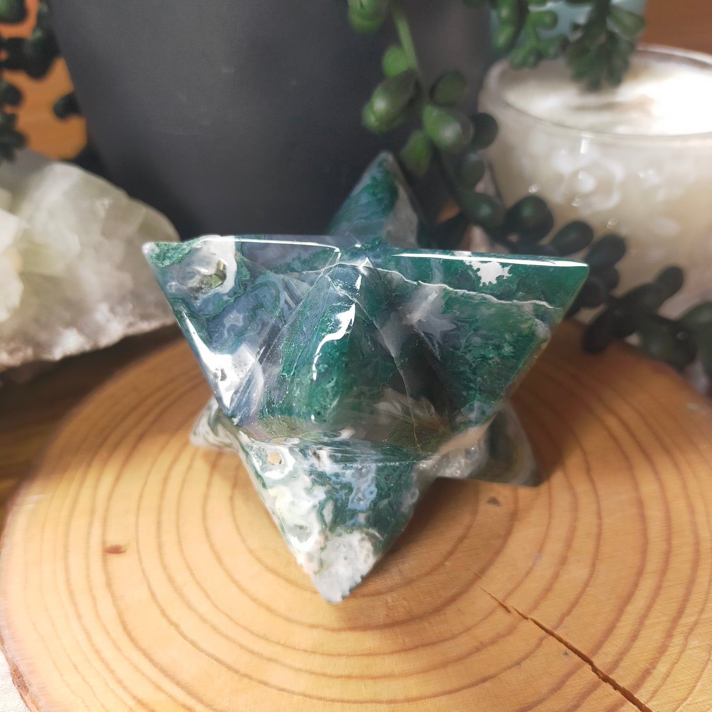 Moss Agate Merkaba