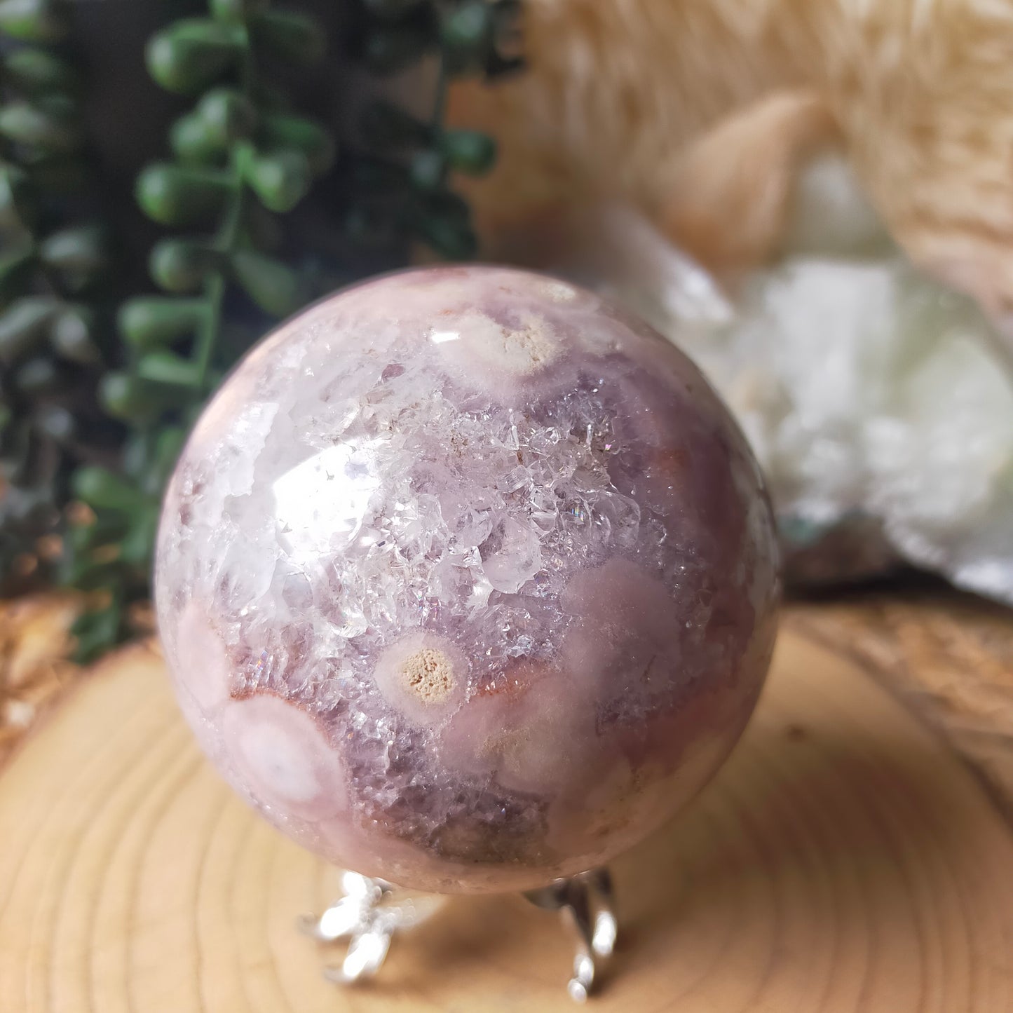 Amethyst/Flower Agate Sphere
