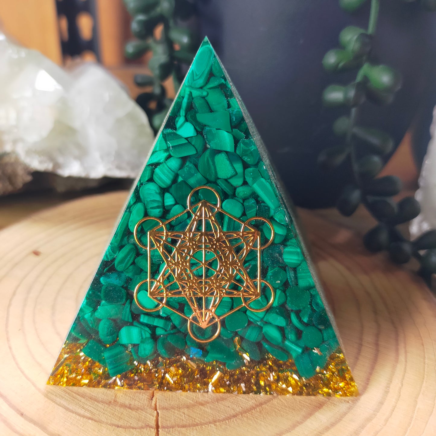 Malachite Chip Pyramid