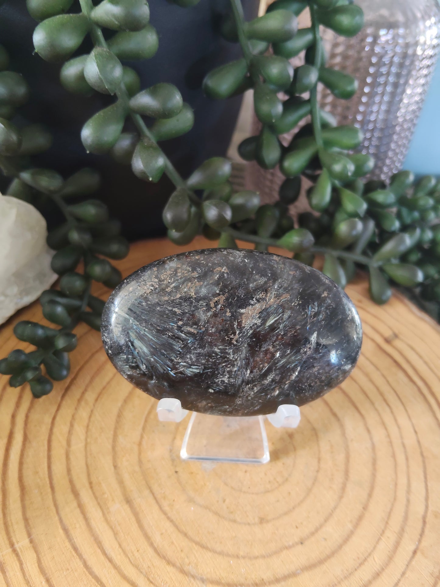 Arfvedsonite and Garnet Palmstones