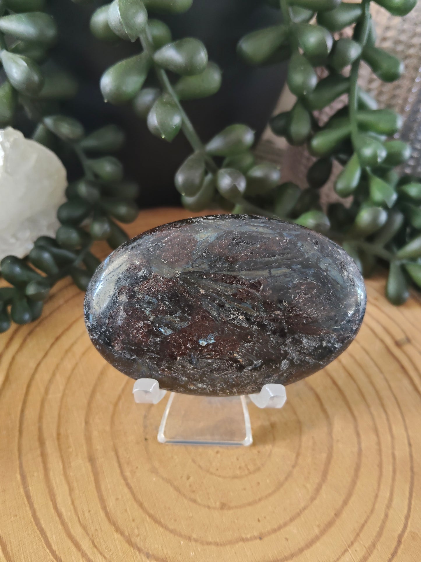Arfvedsonite and Garnet Palmstones
