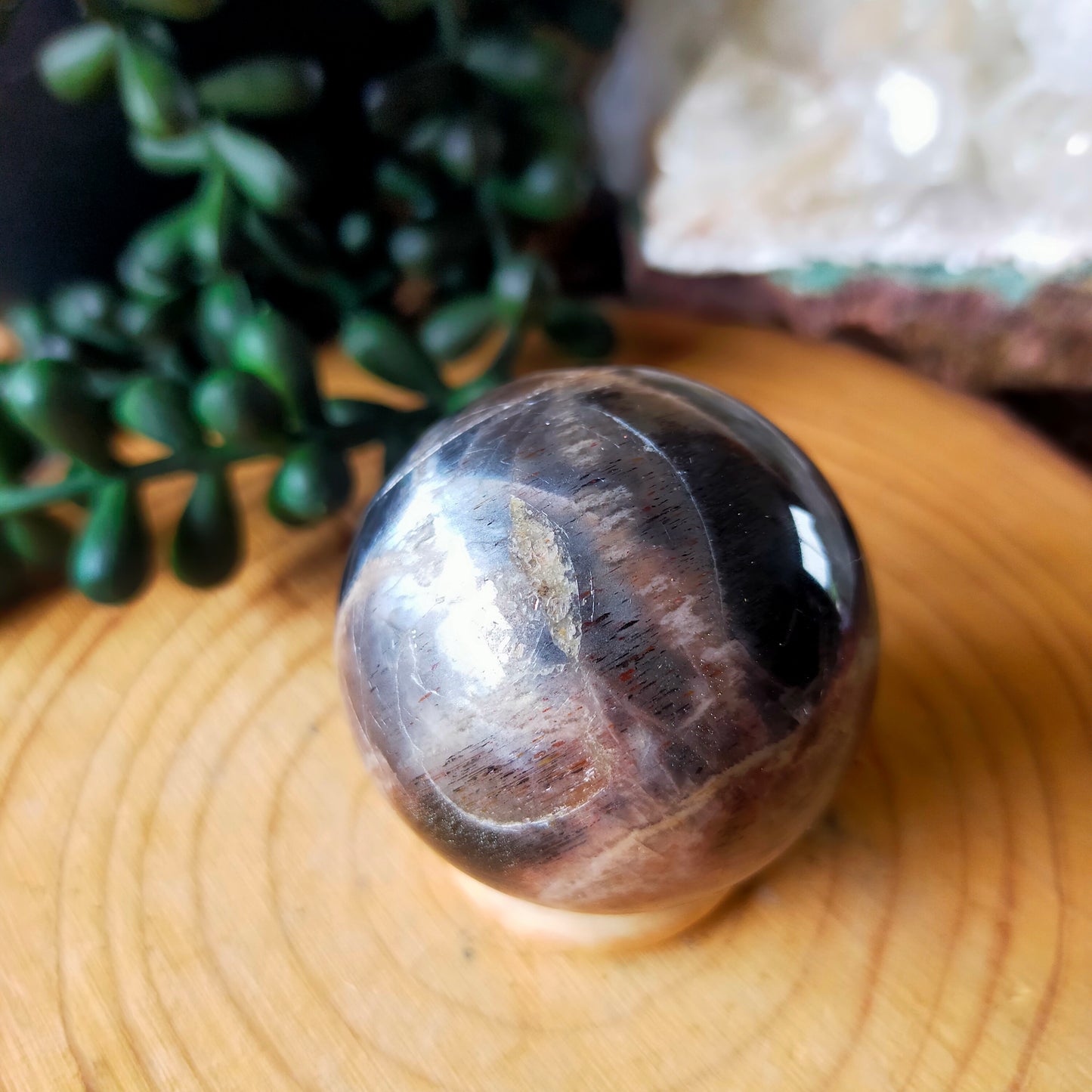 Black Moonstone/Sunstone Sphere