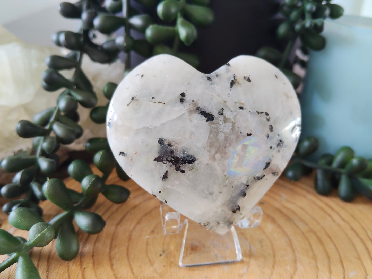 Rainbow Moonstone Hearts