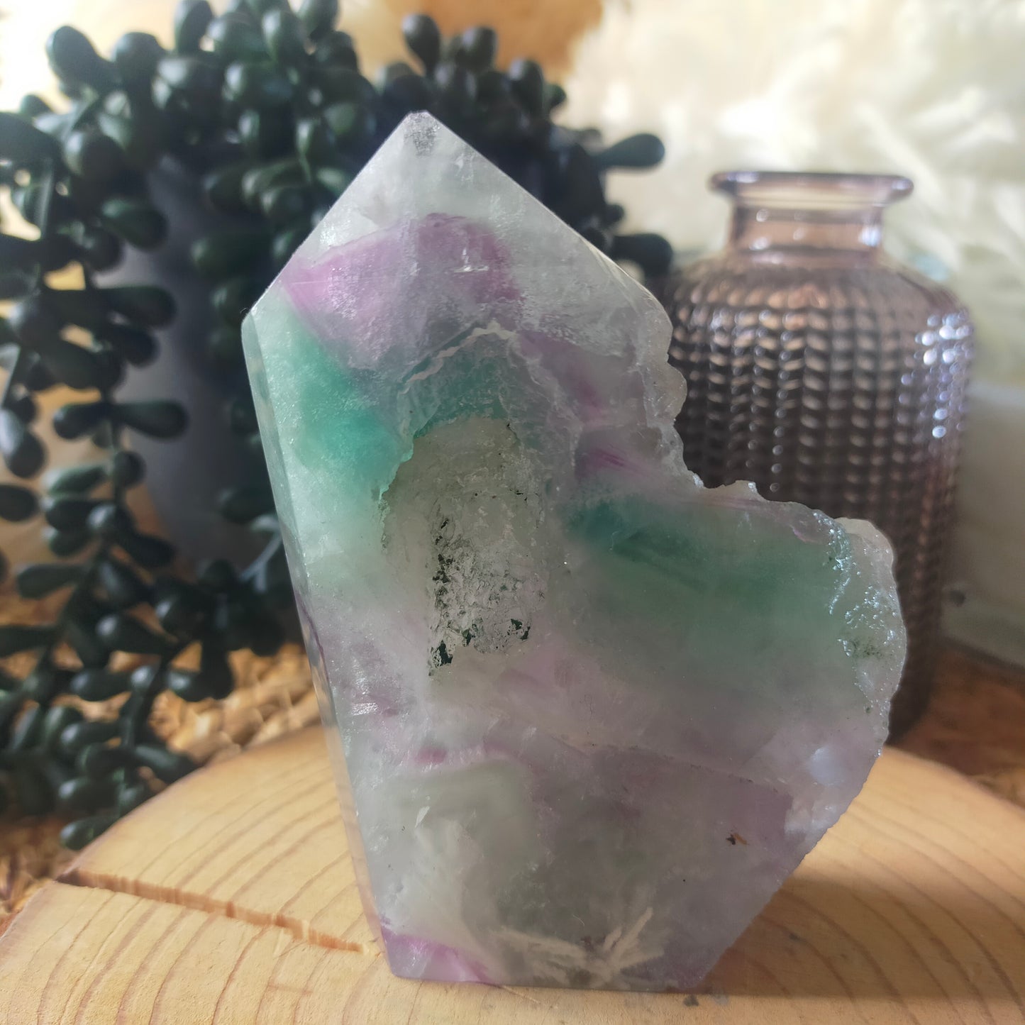 Semi Polished Fluorite Point