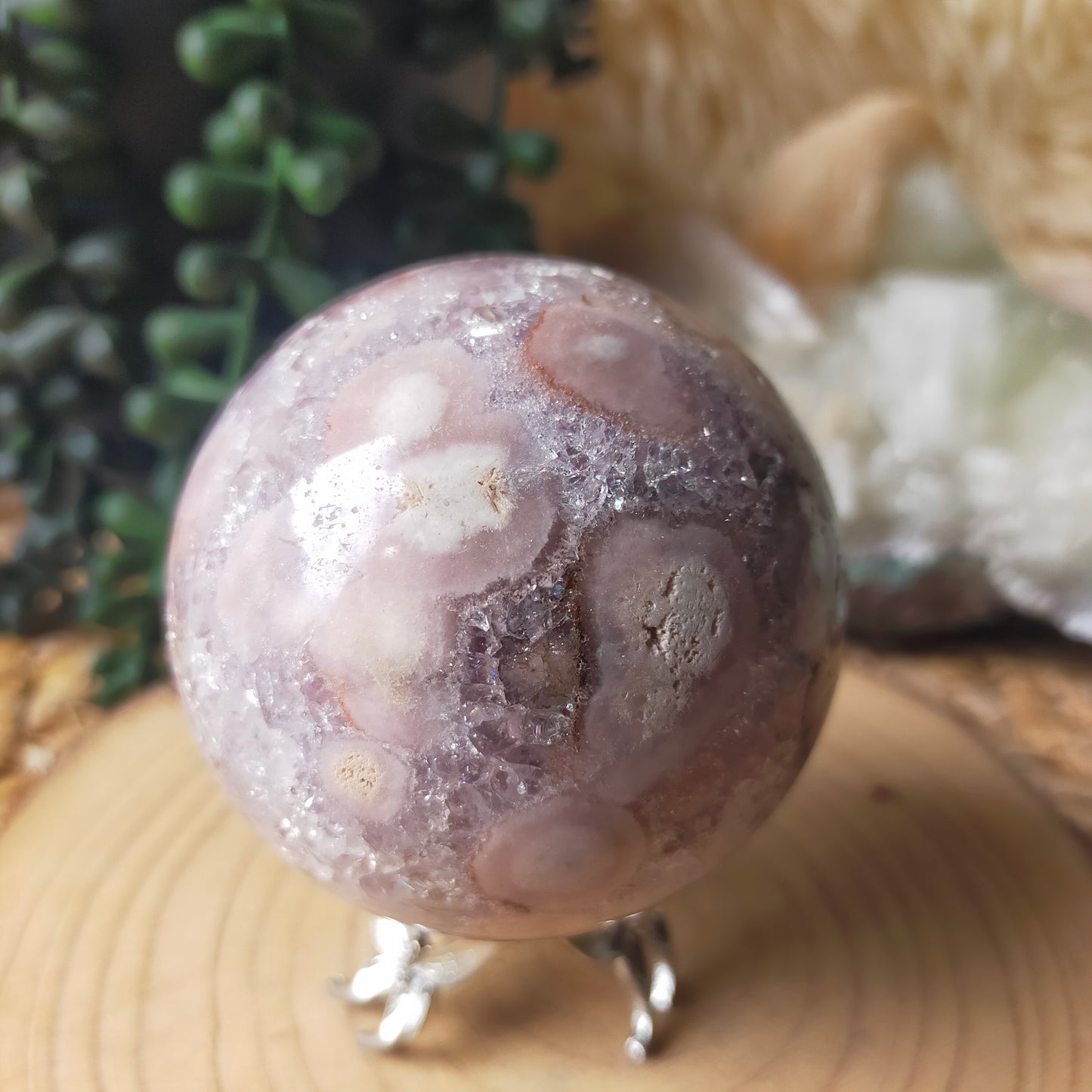 Amethyst/Flower Agate Sphere