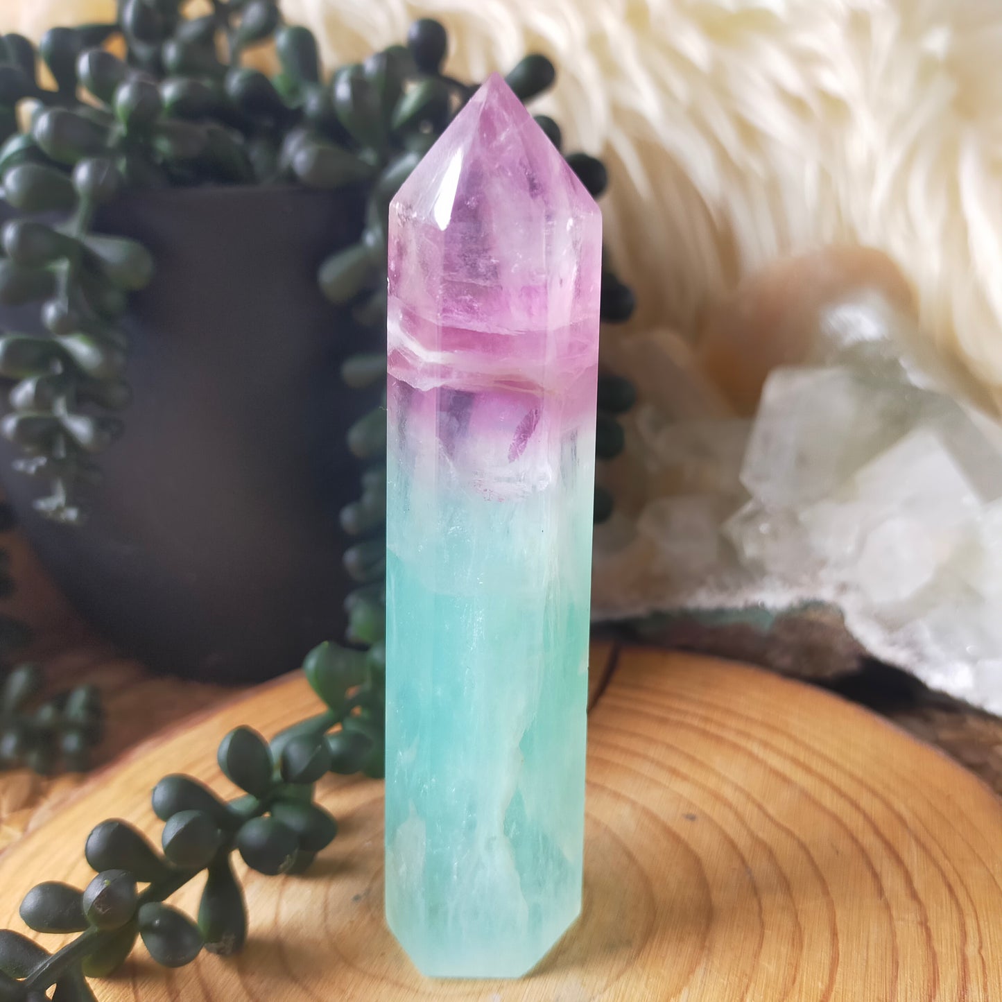 Watermelon Fluorite Points