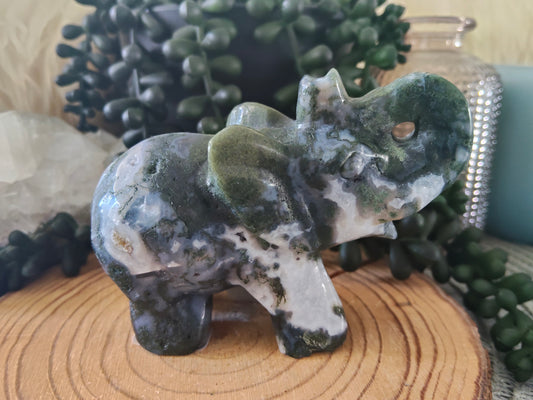 Moss Agate Elephant