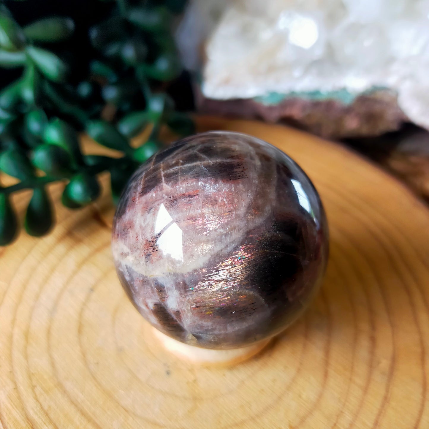 Black Moonstone/Sunstone Sphere
