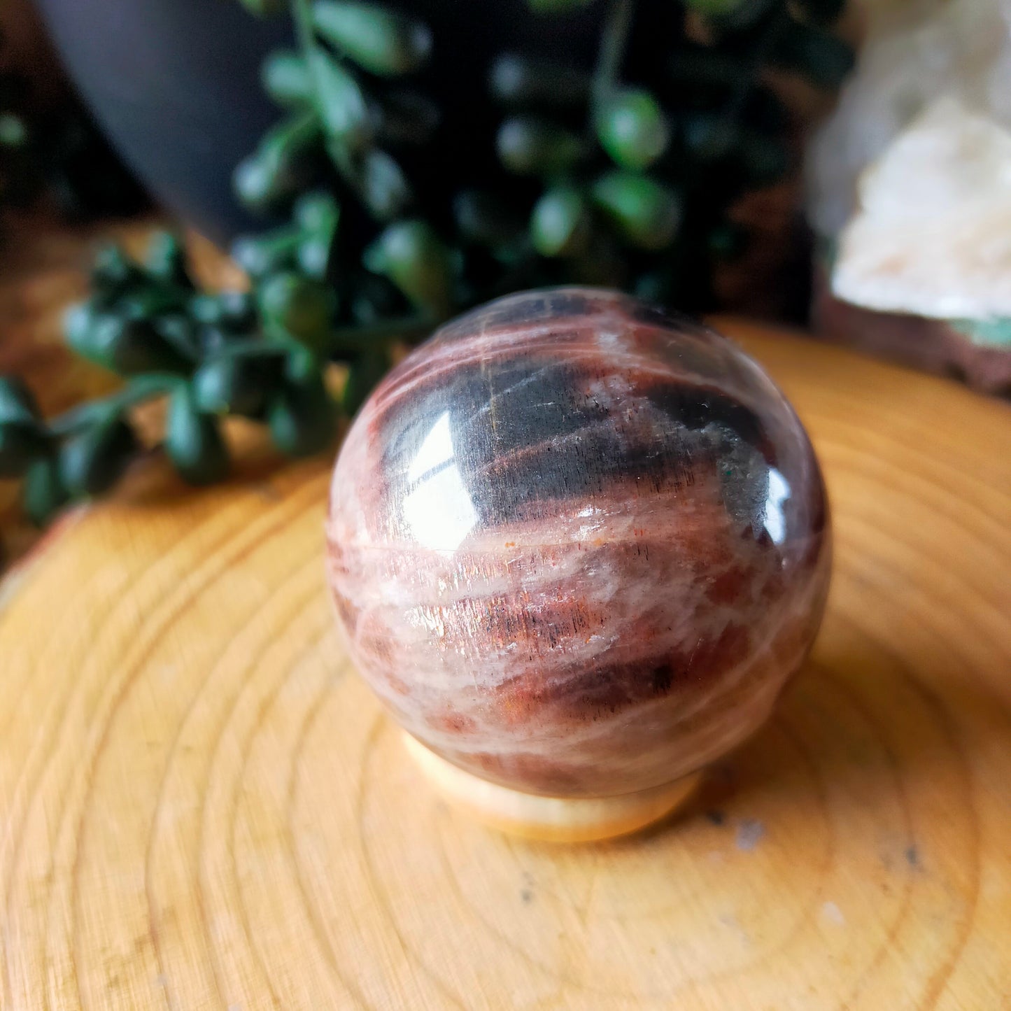 Black Moonstone/Sunstone Sphere