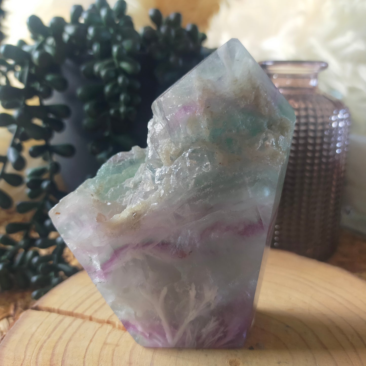 Semi Polished Fluorite Point