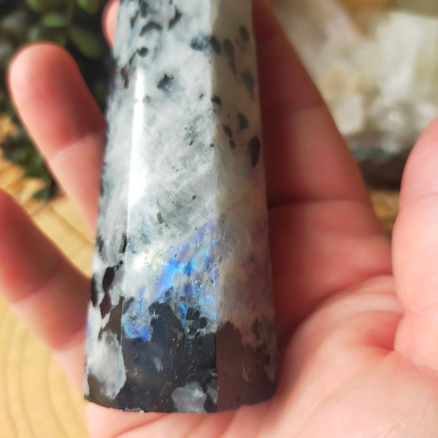 Rainbow Moonstone Point