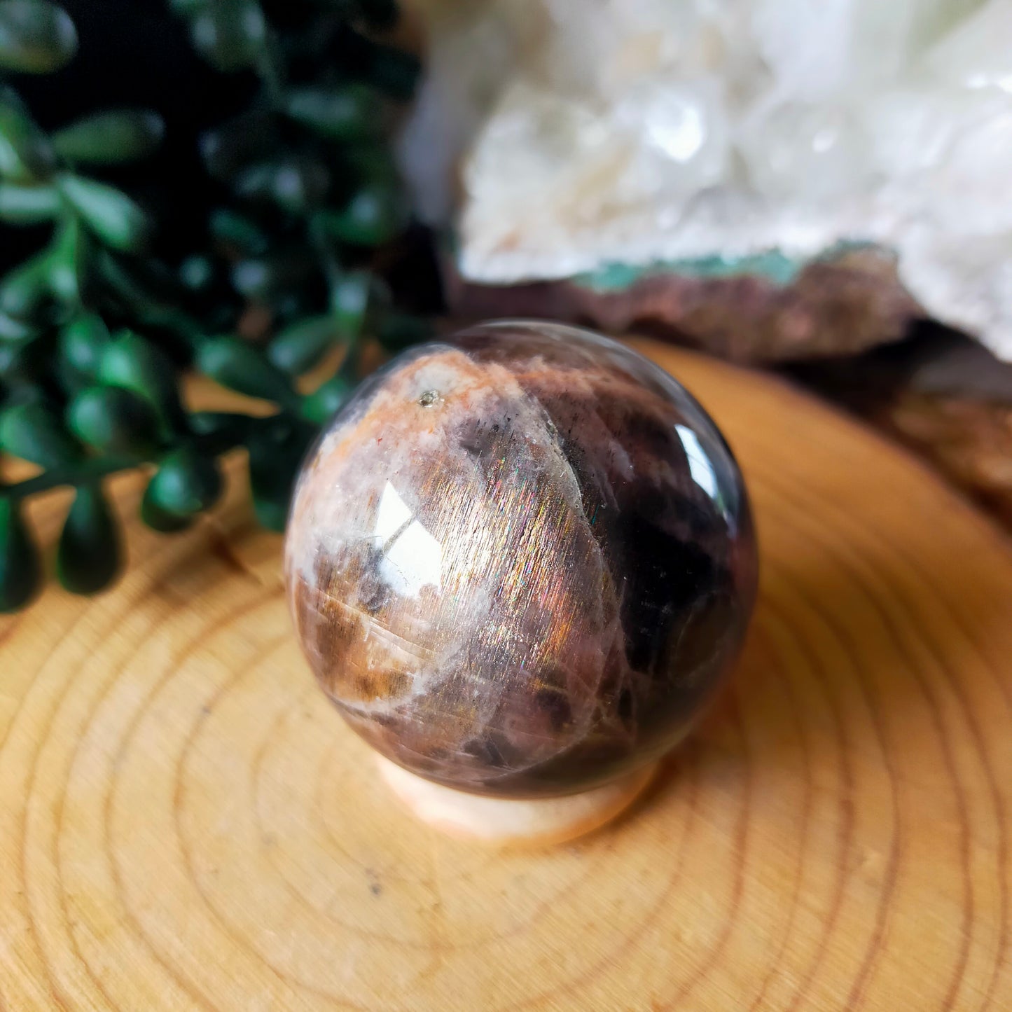 Black Moonstone/Sunstone Sphere