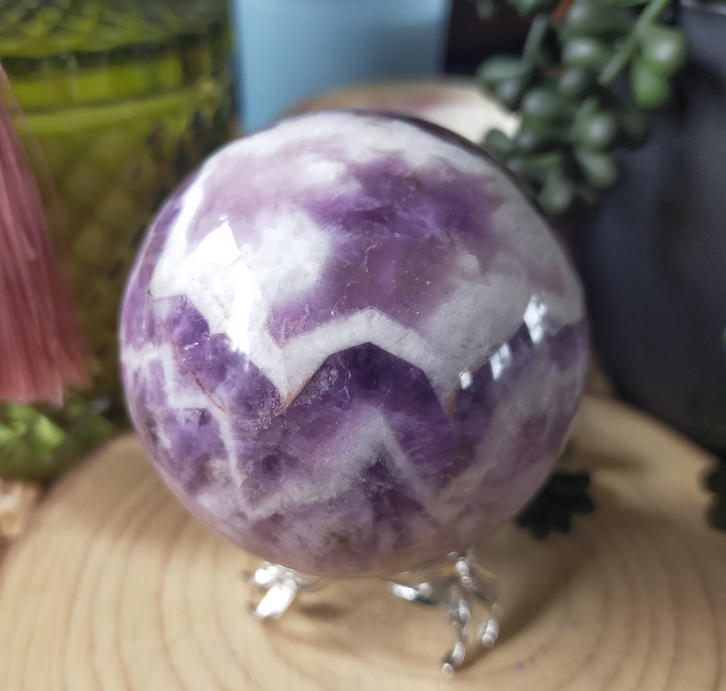 Chevron Amethyst Sphere