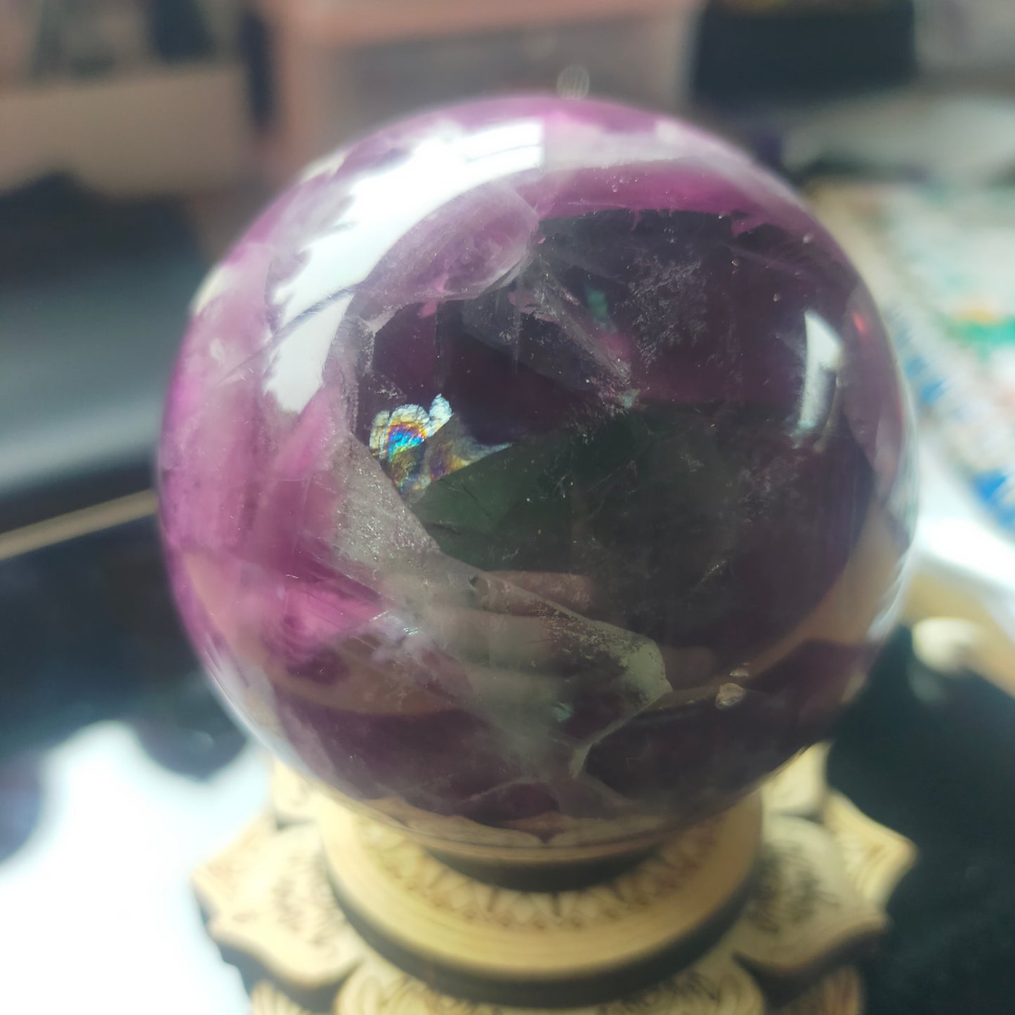 Feather Fluorite Sphere