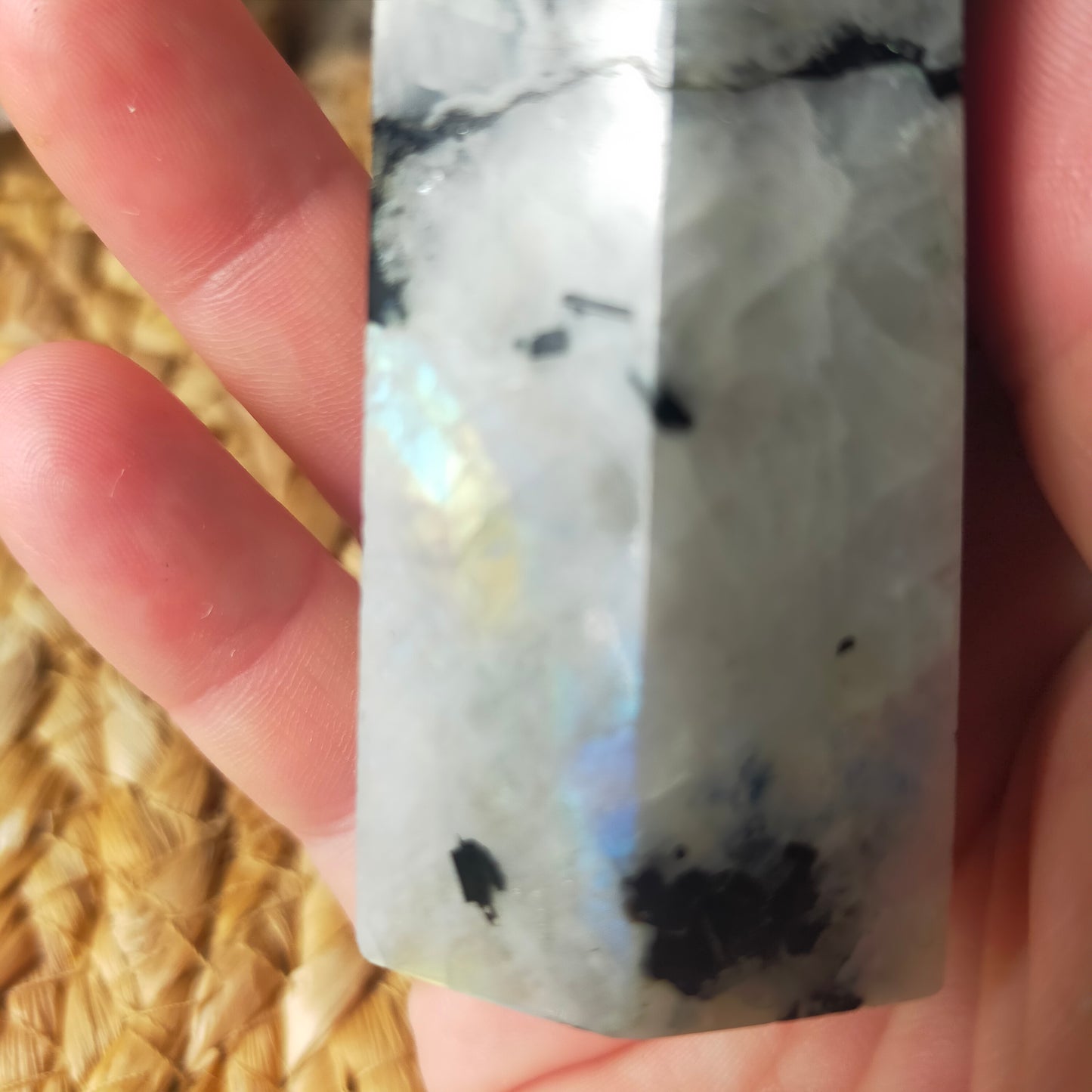 Rainbow Moonstone Point