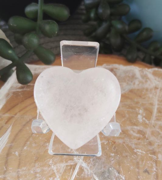 Clear Quartz Heart Worry Stone
