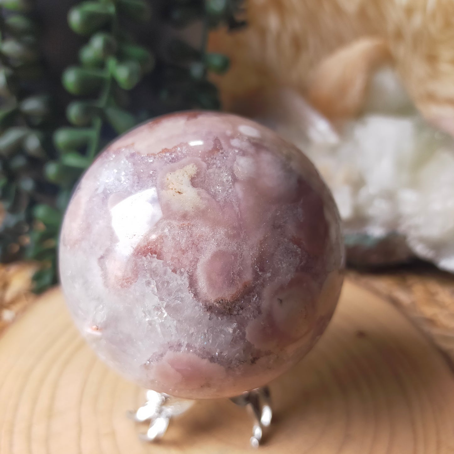Amethyst/Flower Agate Sphere