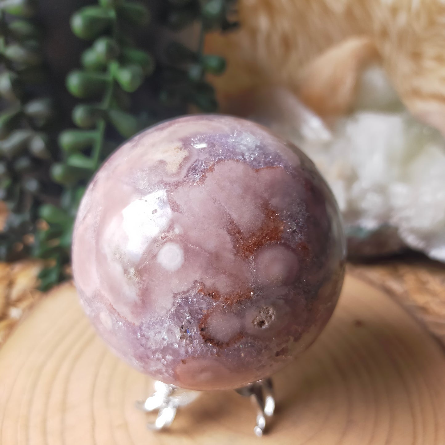 Amethyst/Flower Agate Sphere