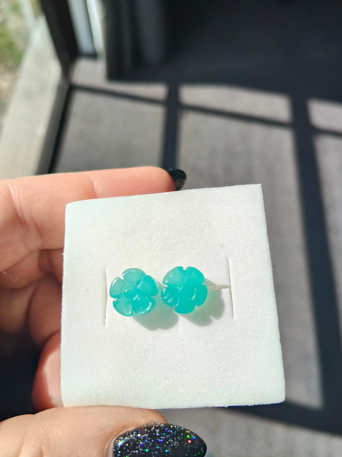 Amazonite Flower Studs