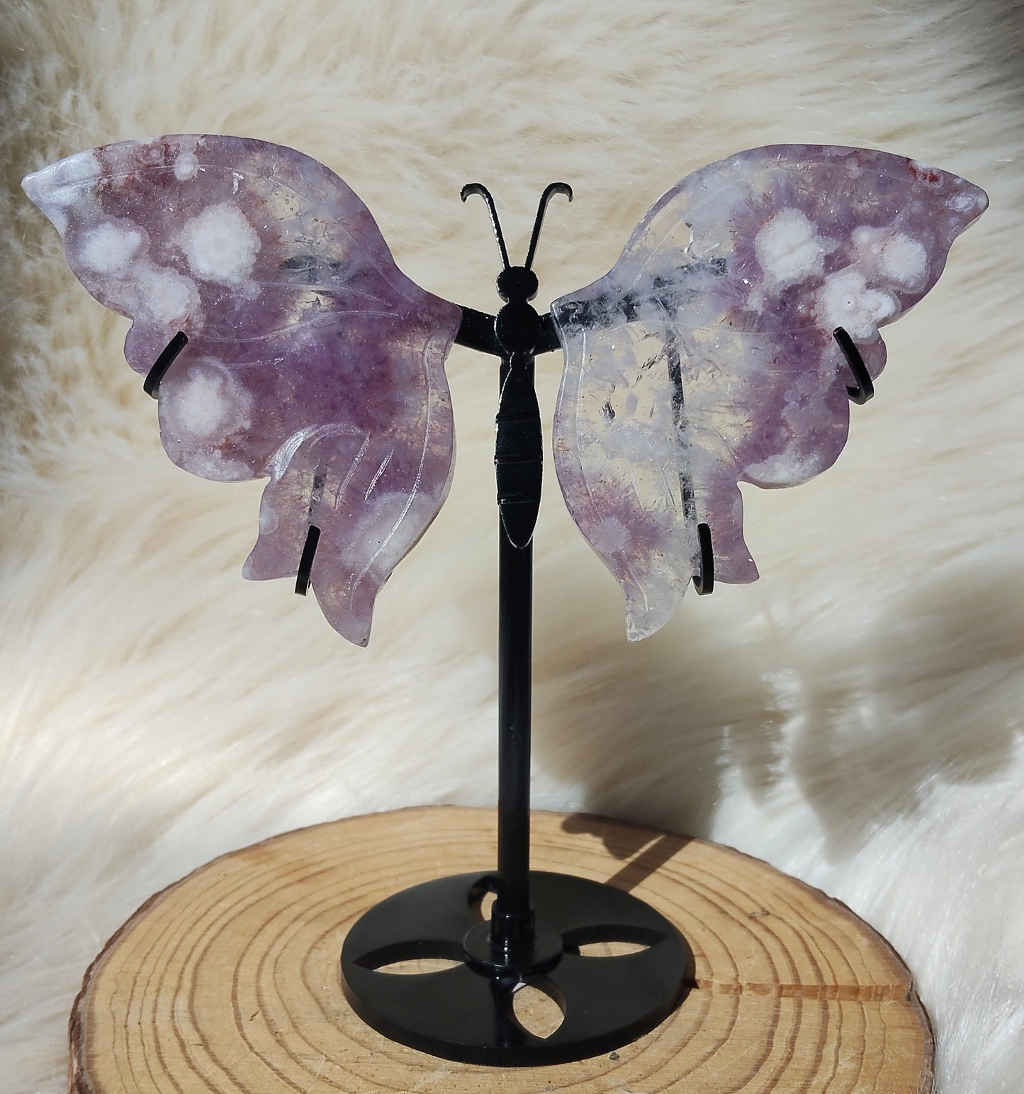 Gorgeous Amethyst/Flower Agate Butterflies