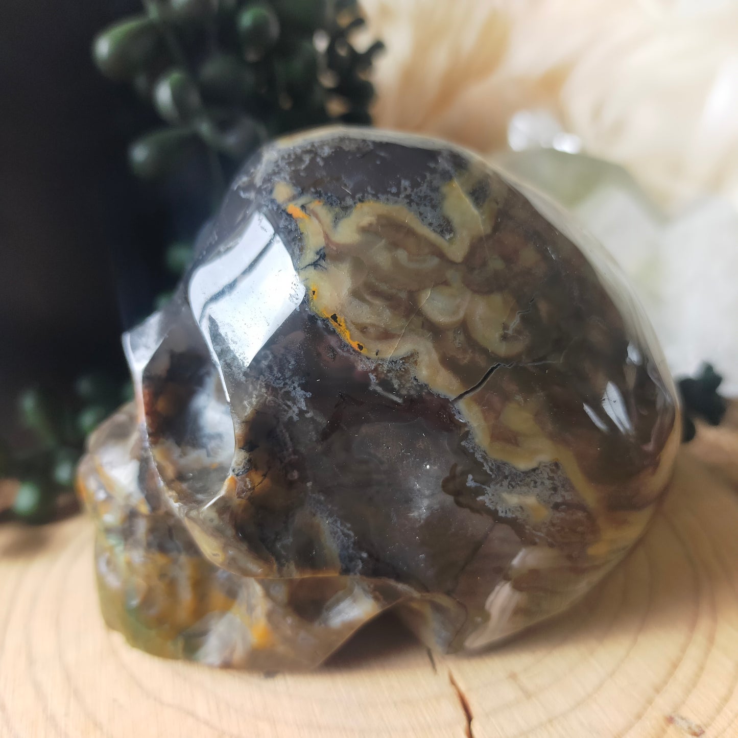 Volcano Agate Skull