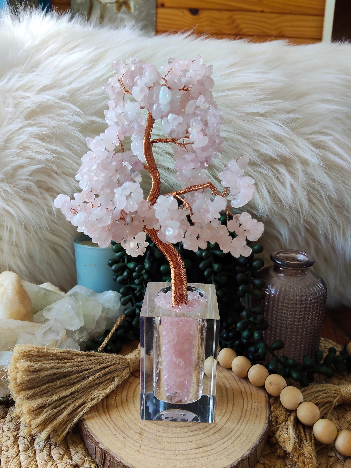 Rose Quartz Chip Tree