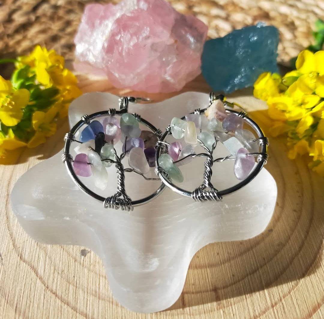 Tree of Life Chip Earrings