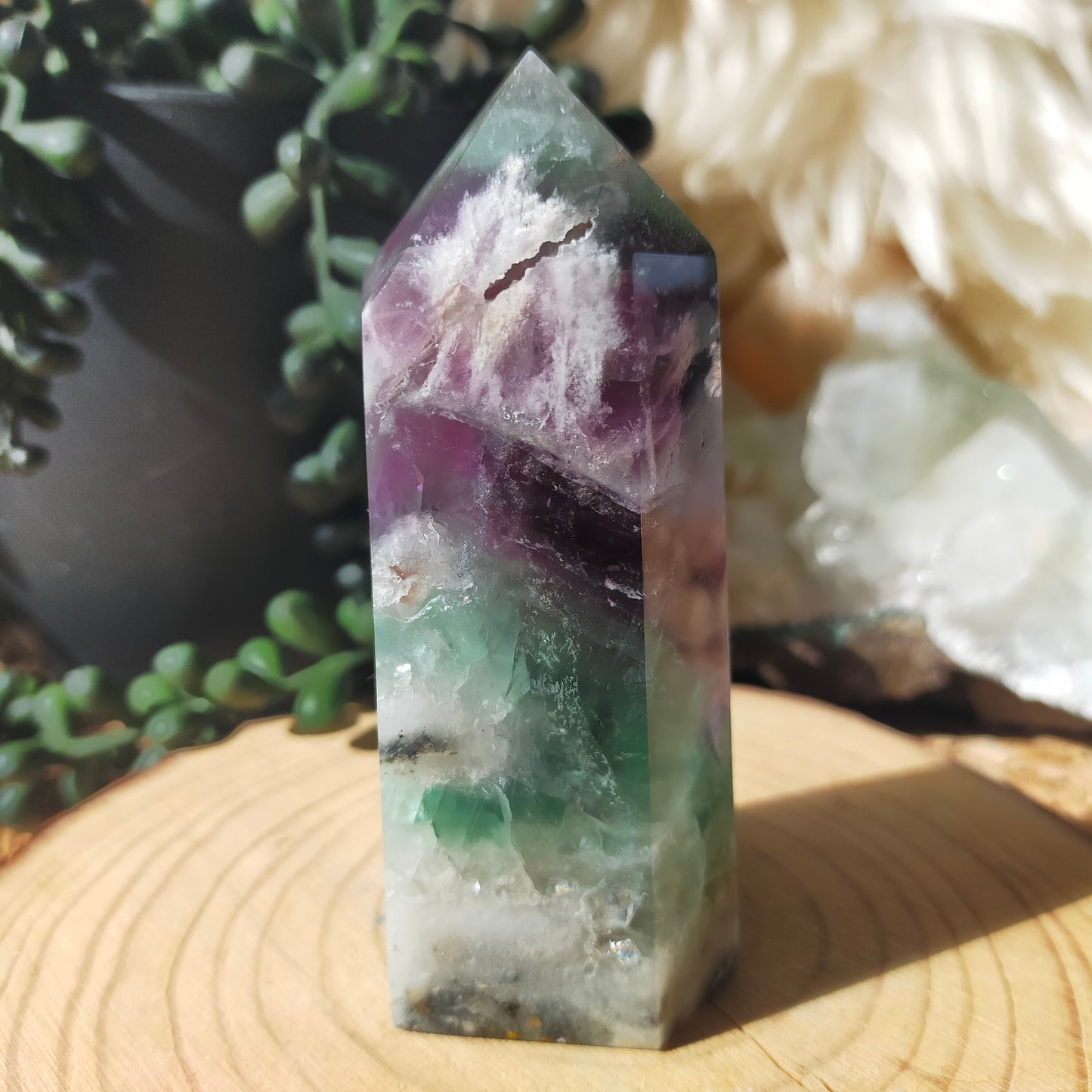 Feather Fluorite Point