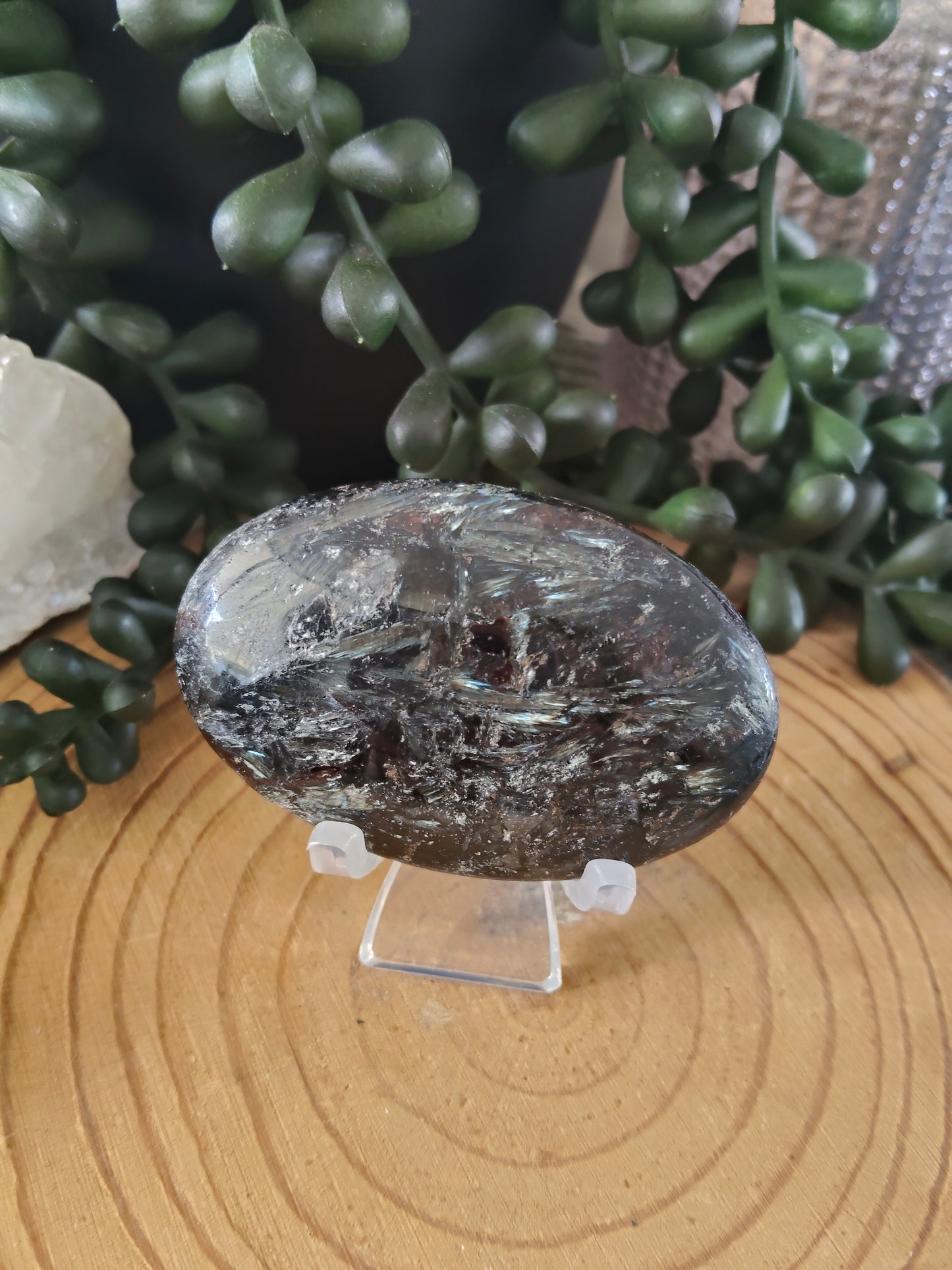 Arfvedsonite and Garnet Palmstones