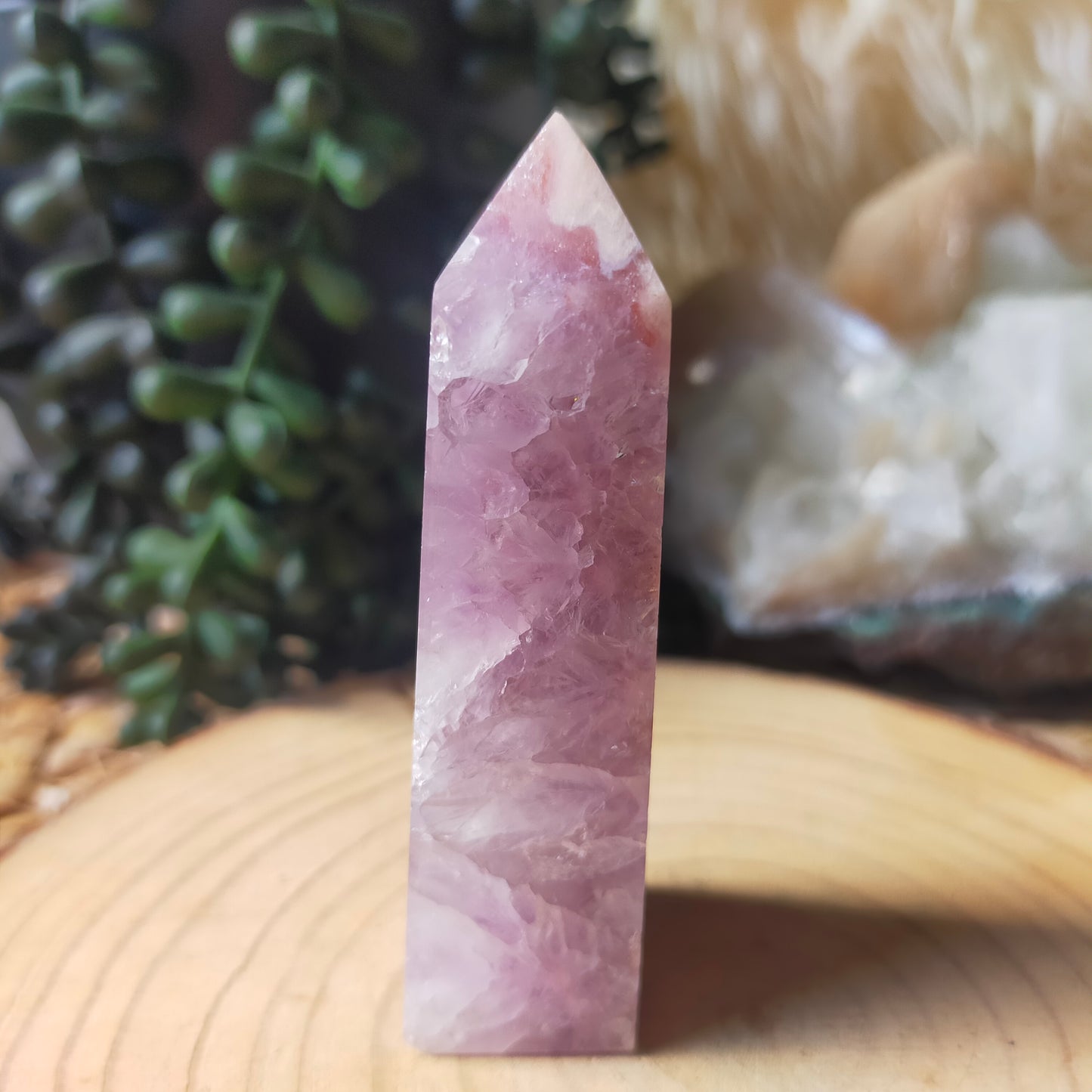 Amethyst/Flower Agate Point