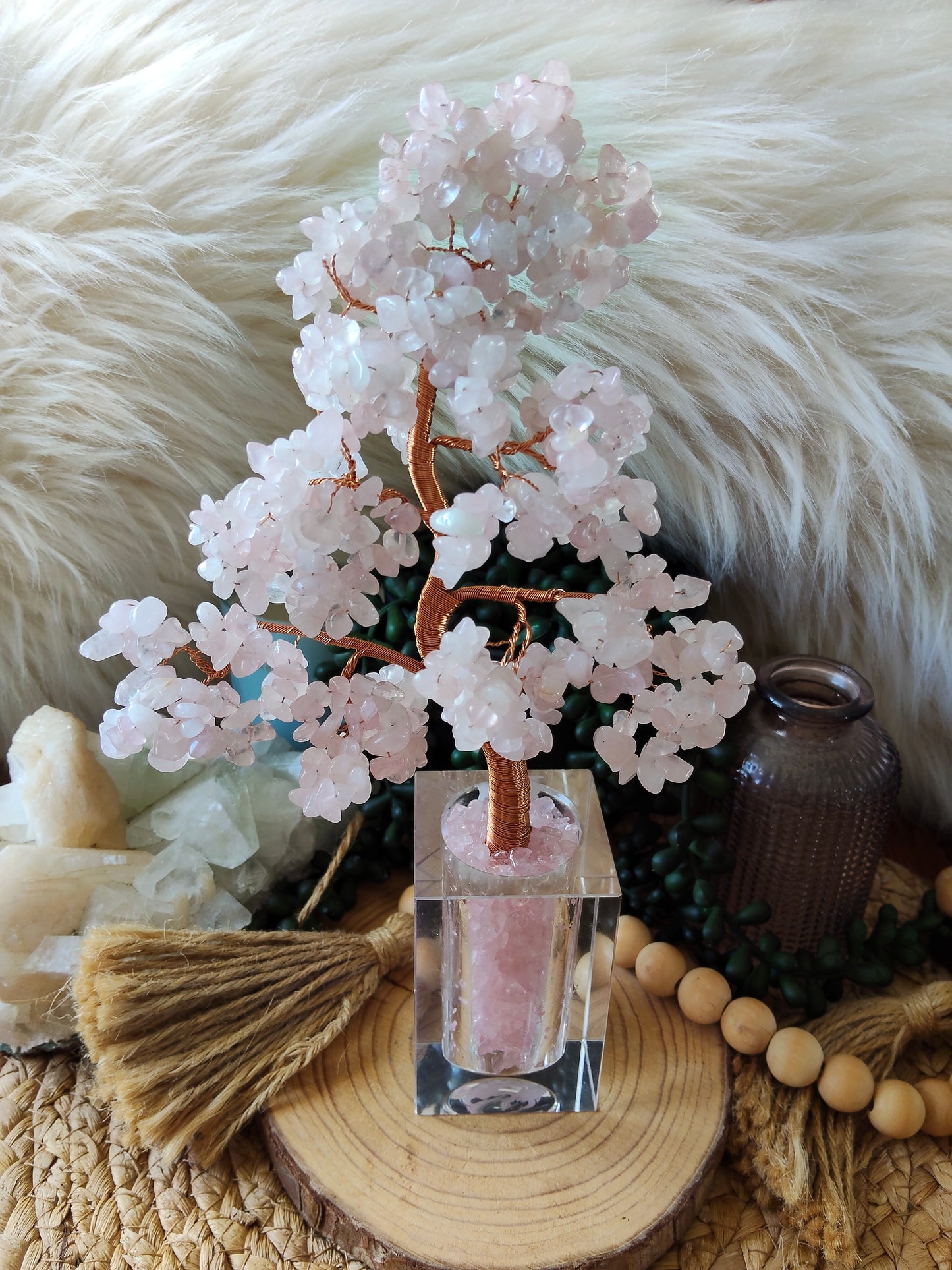 Rose Quartz Chip Tree