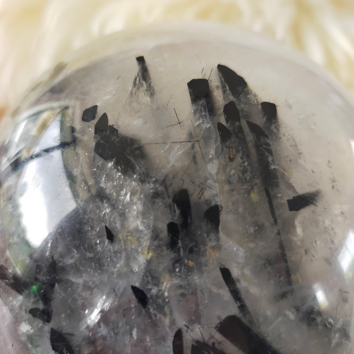 Large Black Tourmaline in Quartz Sphere