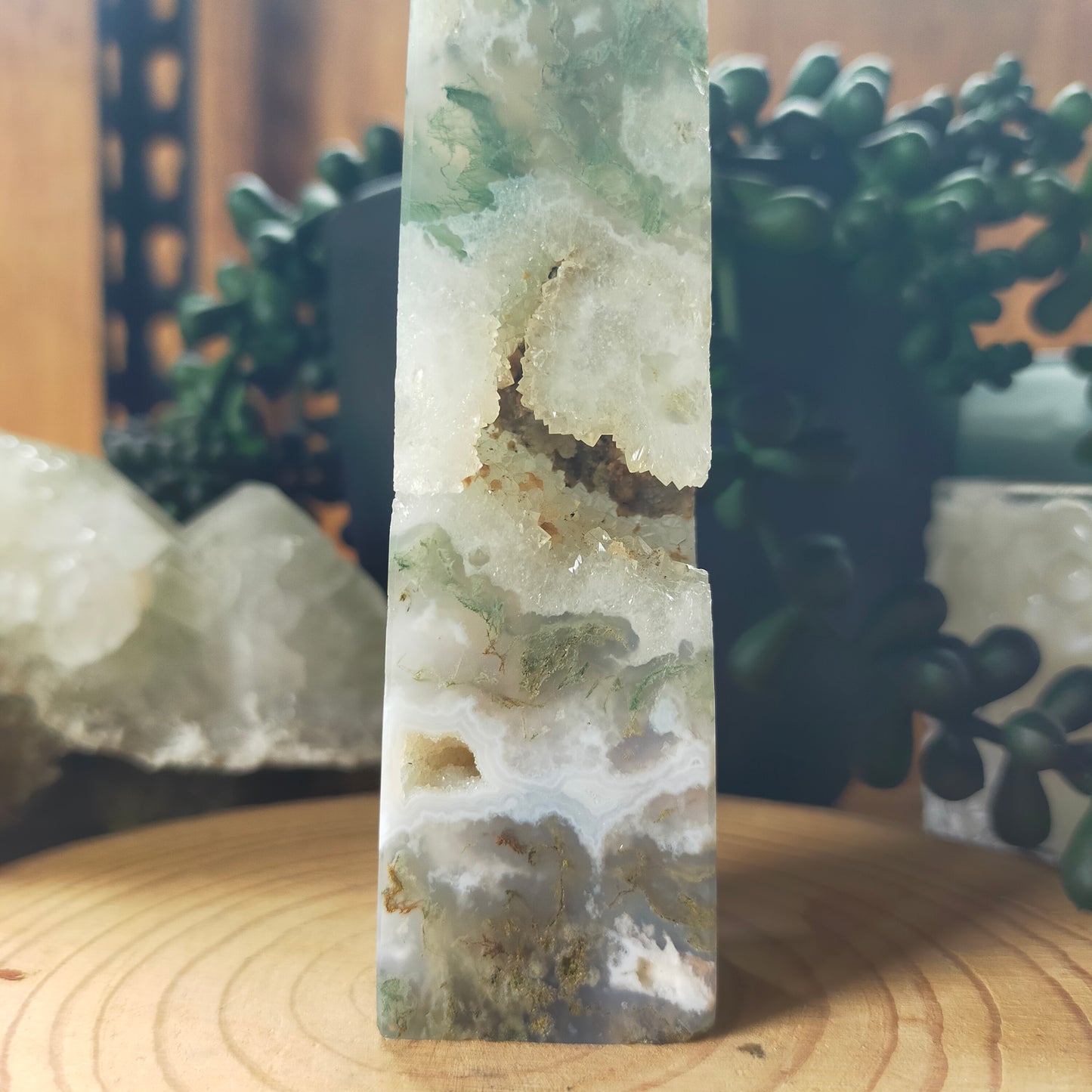 Druzy Moss Agate Point
