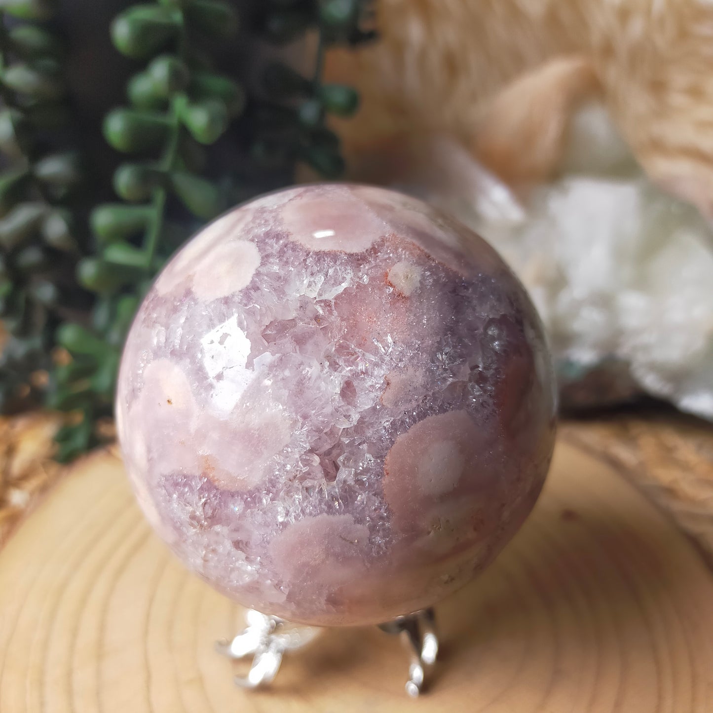 Amethyst/Flower Agate Sphere