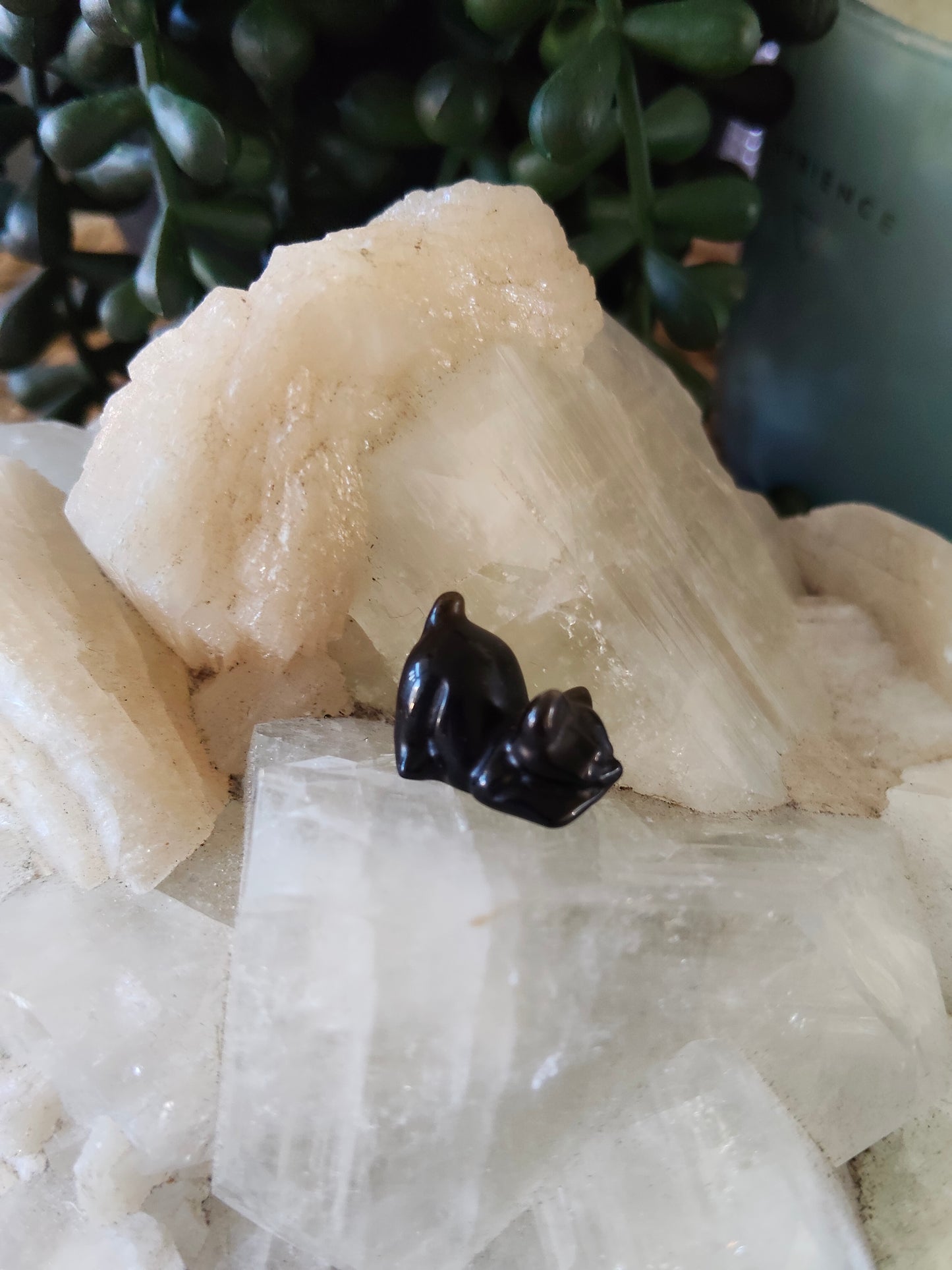 Mini Golden Sheen Obsidian Cats