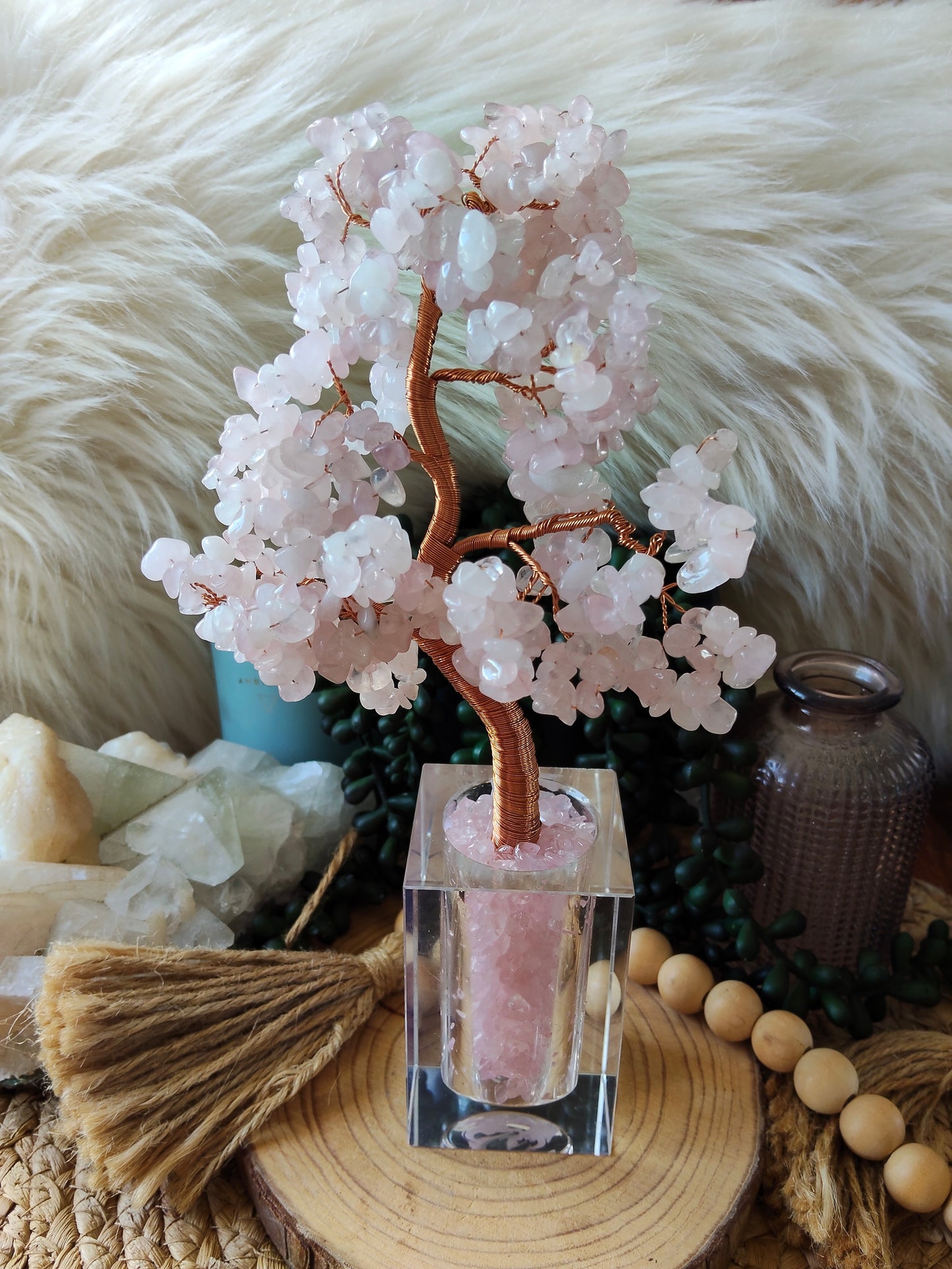Rose Quartz Chip Tree