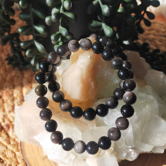 Silver Sheen Obsidian Bracelet