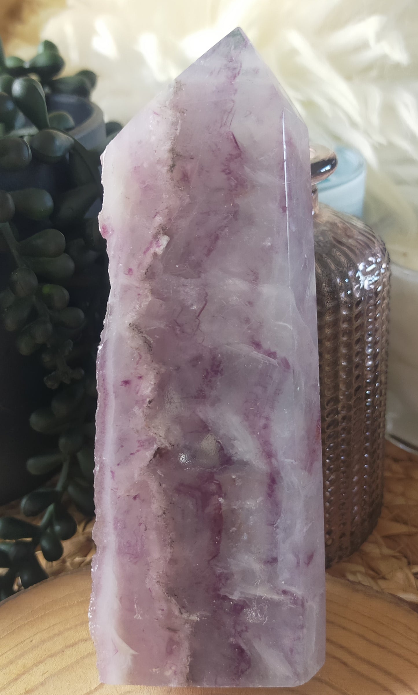 Semi Polished Fluorite Point