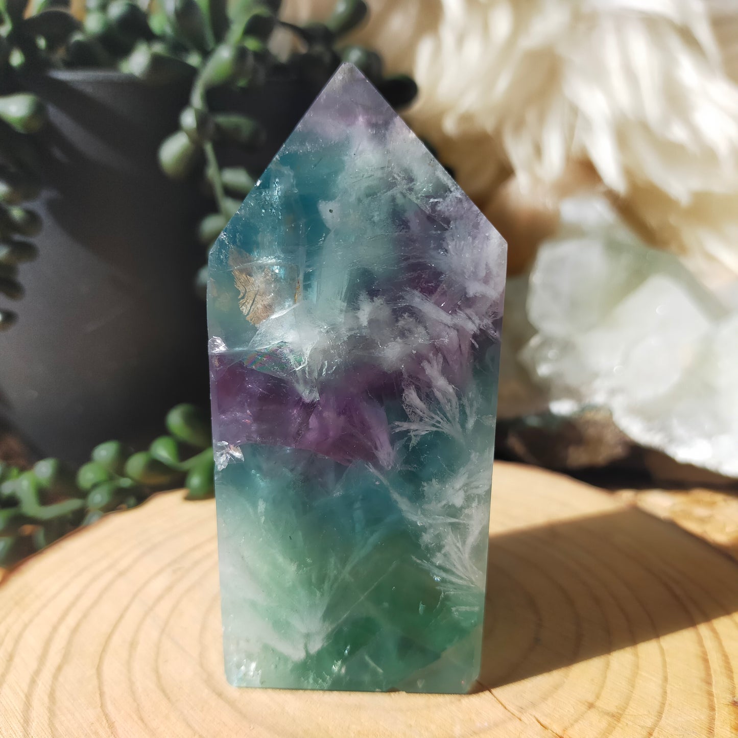 Feather Fluorite Point